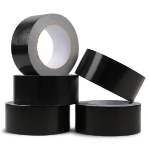 5Pack Duct Tape Heavy Duty, 2 inches x 30 Yards Strong, Flexible, No Residue, All-Weather and Tear by Hand-Bulk Value for Repairs,Industrial, Professional Use(Black)