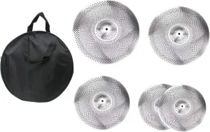 5Pcs Low Volume Cymbals Pack 14/16/18/20 inch with Storage Bag Mute Cymbals Drummer Practice