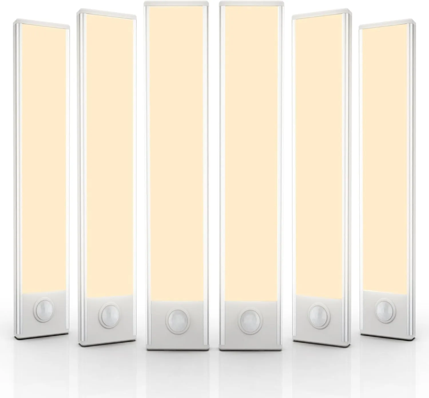 6 Pack Under Cabinet Lights Wireless, 40 LED Motion Sensor Light Indoor Rechargeable Magnetic Closet Lights Battery Operated, Under Counter Lights for Kitchen, Wardrobe, Stairs, Warm Light