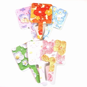 6Pcs Hand Held Makeup Mirror with Printed Flowers Handheld Mirror with Handle Portable Vanity Mirror,Square