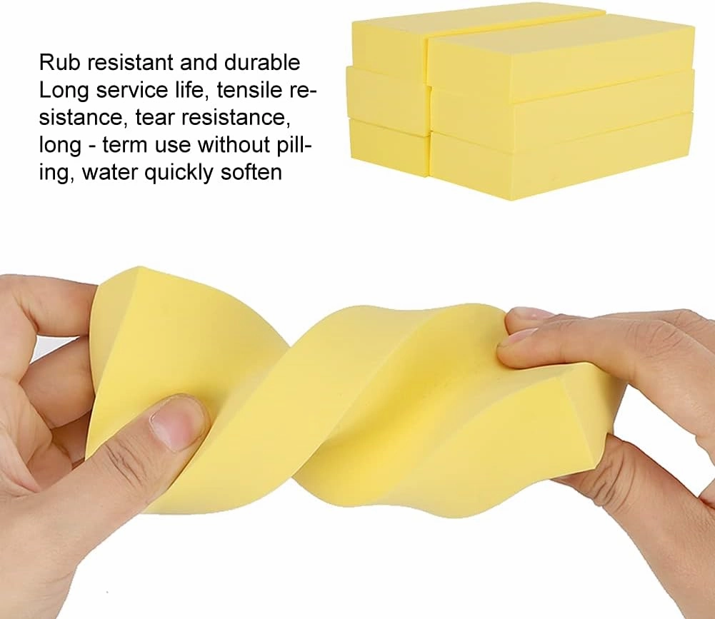 6pcs Household Bath Shower Sponge Body Scrub Exfoliating Cleaning Sponge Set for Adults Children Pink Blue Yellow Green 17 x 7 x 3cm (Large Yellow)