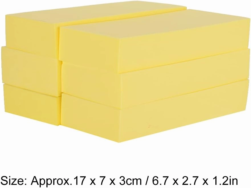 6pcs Household Bath Shower Sponge Body Scrub Exfoliating Cleaning Sponge Set for Adults Children Pink Blue Yellow Green 17 x 7 x 3cm (Large Yellow)
