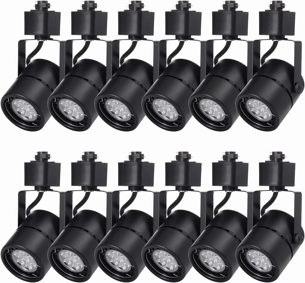 7W Track Lighting Heads,Dimmable LED Track Light Heads for Ceiling Accent Task Art Exhibition Lighting,Kitchen, 5000K Daylight 36°Angle (Black) 12 Pack