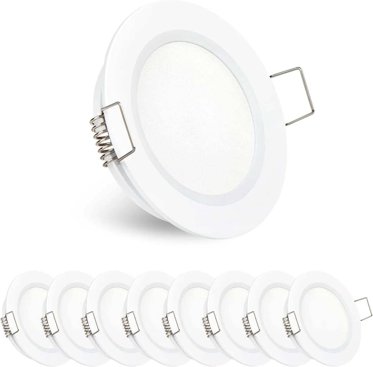 8 Pack 12 Volt LED Puck Light 2.75” RV Recessed Mount Ceiling Light for Camper Van Truck Boat Interior Ceiling Kitchen Cabinet Lighting CRI 93 (Pearly White/Warm White)