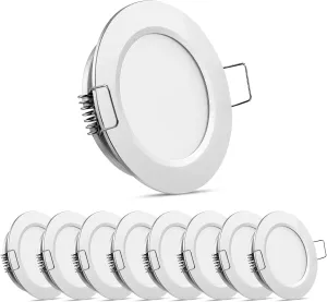 8 Pack 12 Volt LED Puck Light RV Recessed Mount Ceiling Light 2.75” 12V Down Light for Camper Van Truck Boat Interior Ceiling Kitchen Cabinet Lighting CRI 93 (Silver/Cool White)