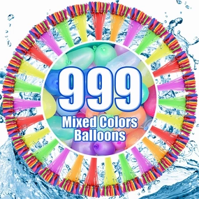 999 Pcs Self Sealing Water Balloons, Water Balloon Yard Games Rapid Fill Kids Toys, Bunch of Balloons Set Summer Splash Party Easy Quick Fun Outdoor Backyard for Swimming Pool （999 Pcs ）