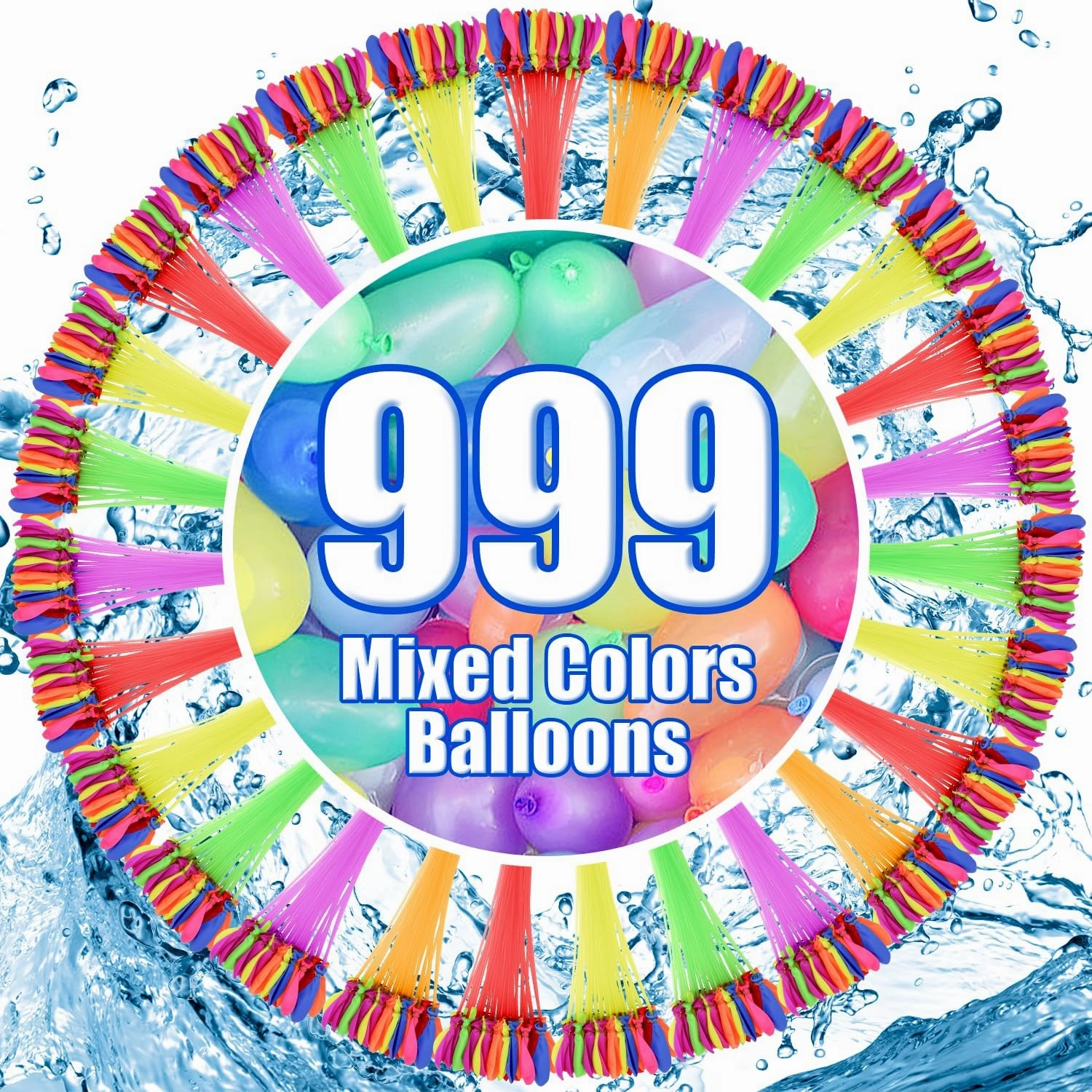999 Pcs Self Sealing Water Balloons, Water Balloon Yard Games Rapid Fill Kids Toys, Bunch of Balloons Set Summer Splash Party Easy Quick Fun Outdoor Backyard for Swimming Pool （999 Pcs ）