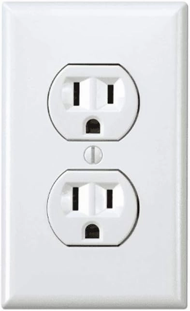 AES indoor Spy Cameras - 60 Day Battery Powered WiFi Power Receptacle Electrical Oulet Hidden Spy Camera (White), 720p