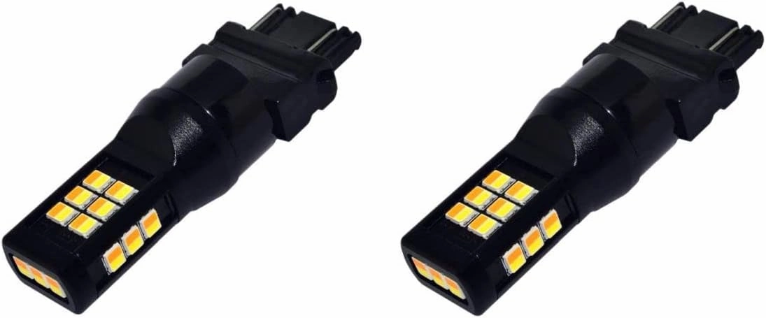 Alla Lighting T25 3157 LED Switchback Bulbs Dual Color White/Amber Turn Signal Lights 3457NA 4157NA 3157A 3757NAK 4057 Extremely Super Bright 3035-SMD 12V Replacement