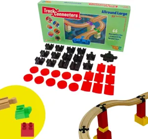 Allround Large Plastic Train Connectors - Compatible with Duplo & Brio - Toy2 Spare Parts for Wooden Train Track Set