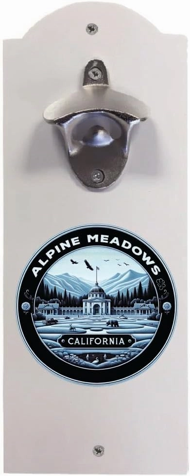 Alpine Meadows California Souvenir Destination Wall Mounted Bottle Opener White White