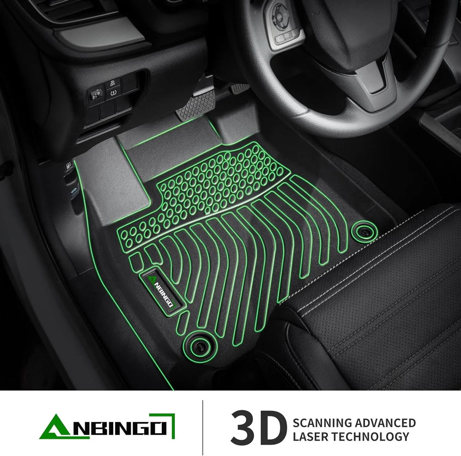 ANBINGO® Floor Mats Custom for Buick Encore GX AWD (Only), 2020-2025 Preferred | Select | Essence, 2024-2025 Sport Touring | Avenir, Automotive Front & Rear Row Floor Liners, Black
