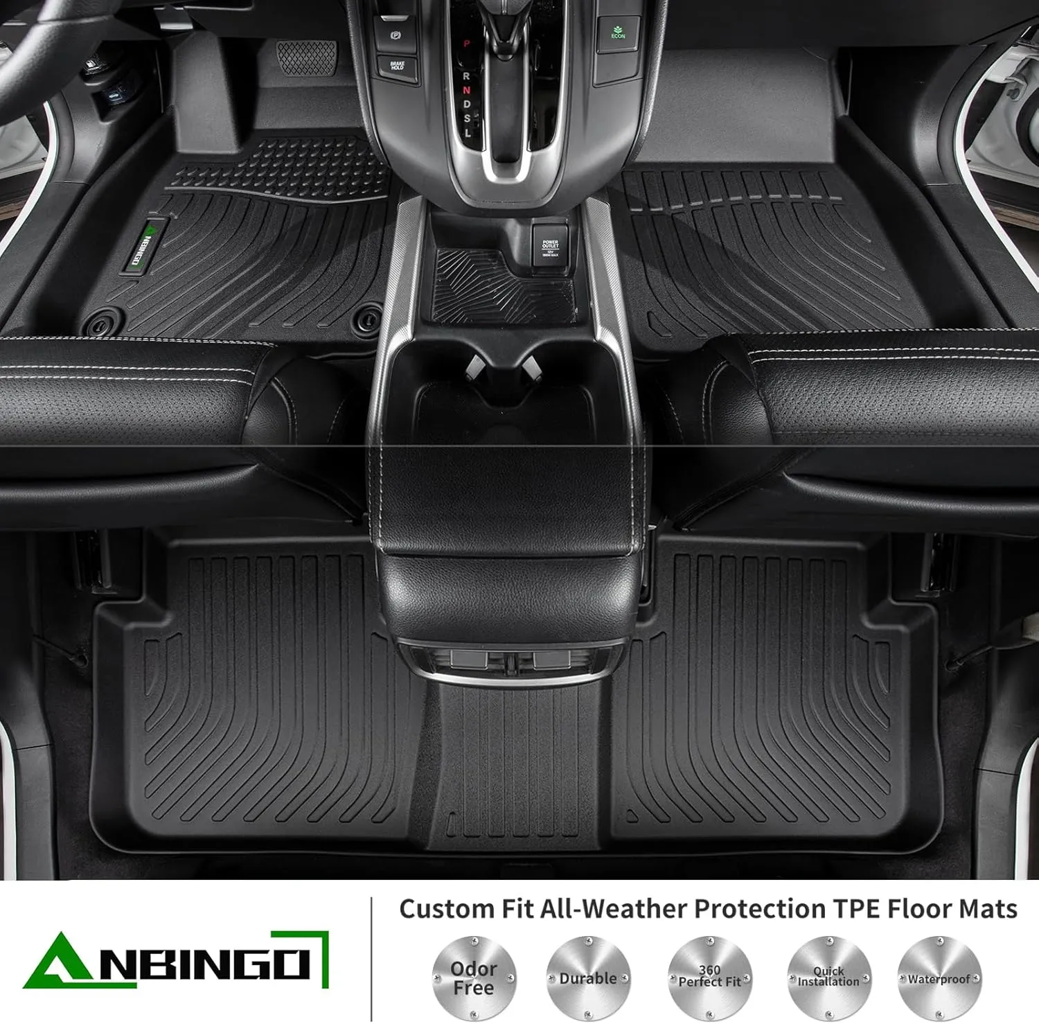 ANBINGO® Floor Mats Custom for Buick Encore GX AWD (Only), 2020-2025 Preferred | Select | Essence, 2024-2025 Sport Touring | Avenir, Automotive Front & Rear Row Floor Liners, Black