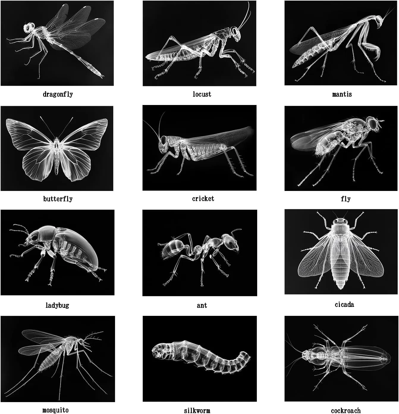 Animal X-Ray Set, Educational Science Kit, Light Table Accessory for Children (Insects)