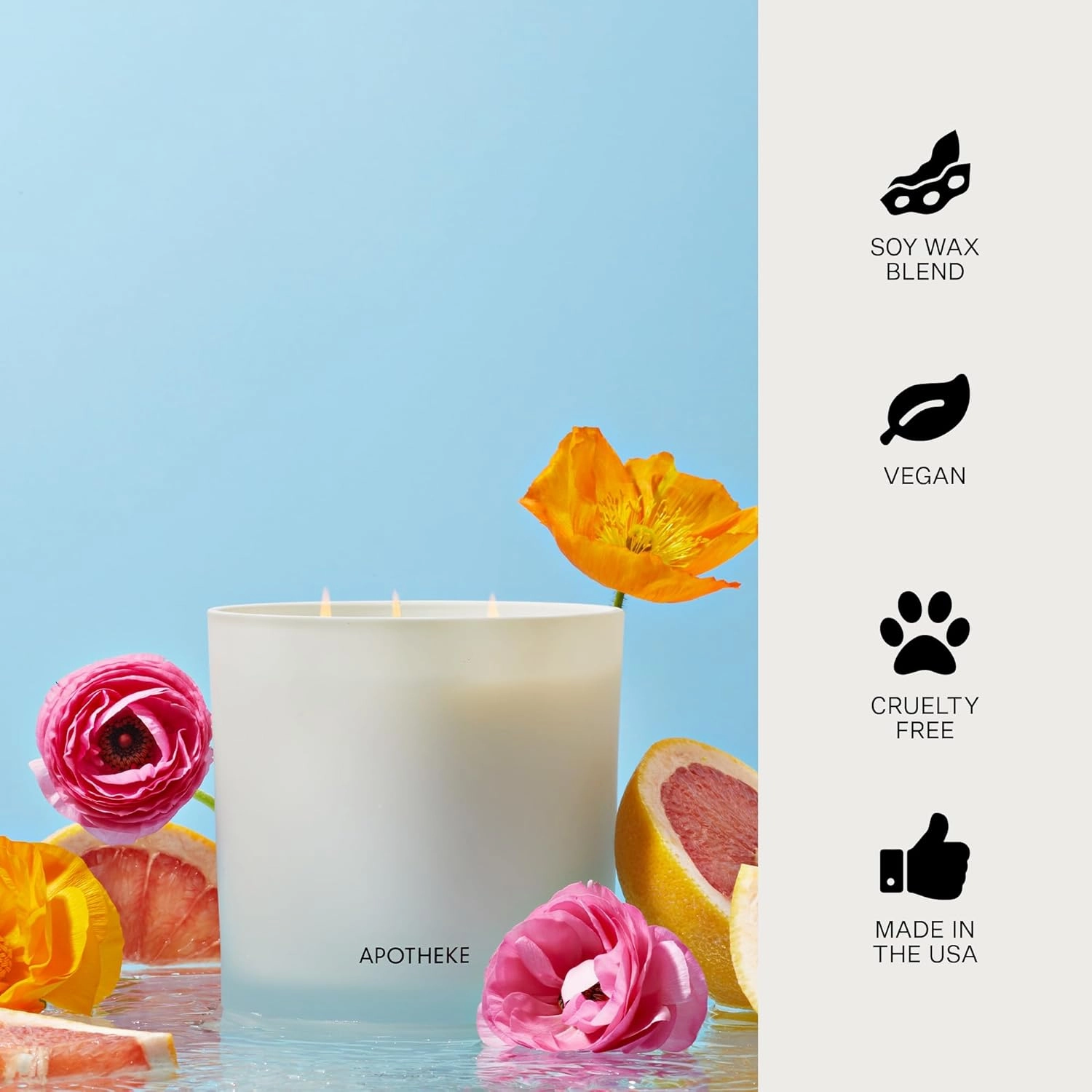 Apotheke 3-Wick Candles (Sea Salt Grapefruit, 3-Wick)