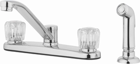 Aqua Vista 26-K82CS-CH-AV Two Handle Kitchen Sink Faucet with Side Spray, Polished Chrome Round Knobs