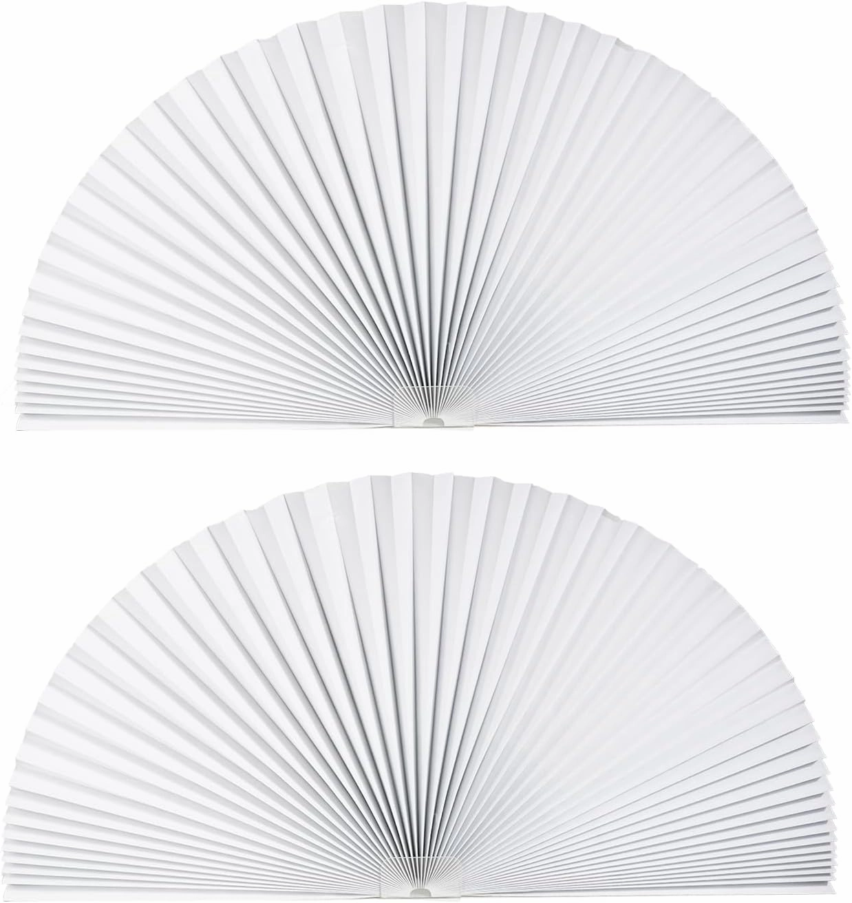Arch Window Light Filtering Pleated Shade Blinds for semi-Circle Arch Window, 2 PCS 60%-70% Shade, Easy to Cut and Install, 72” x 36”, White