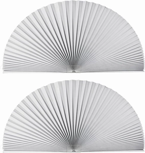 Arch Window Light Fully Blocking Pleated Shade Blinds for semi-Circle Arch Window, 2PCS Arch Light Filtering Pleated Fabric Shade, Easy to Cut and Install, 72” x 36”, White