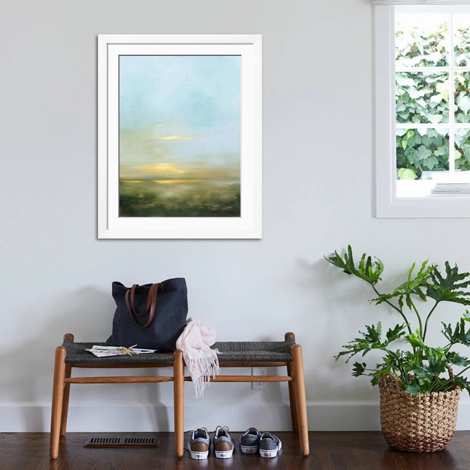 ART.COM Wall Art Print Eventide Bright on White Frame by Julia Purinton, 32" x 40"