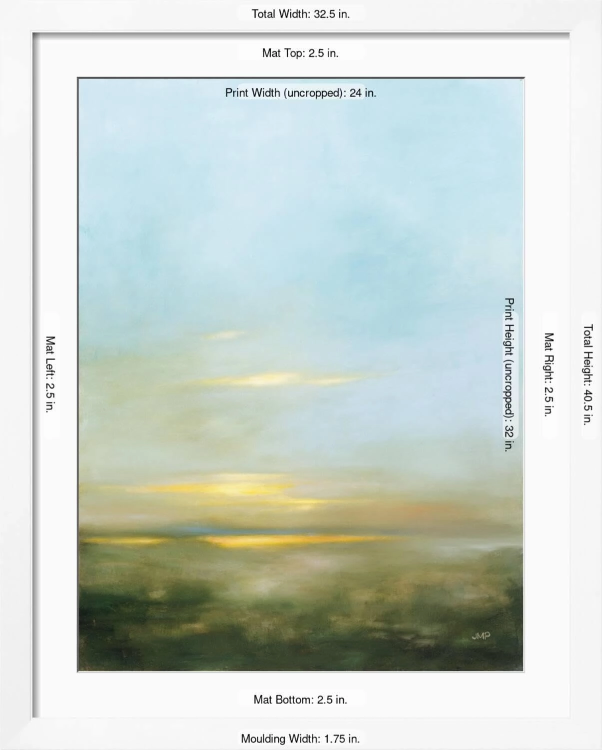ART.COM Wall Art Print Eventide Bright on White Frame by Julia Purinton, 32" x 40"