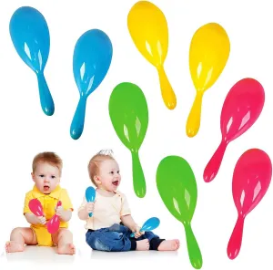 ArtCreativity 24 Pcs Plastic Maracas for Kids - 4 Inch - Cinco de Mayo Noise Makers and Toy Musical Instruments -Neon Music Hand Shakers - Birthday Party Favors, Fiesta Decorations