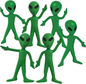 ArtCreativity Bendable Alien Figures, (Set of 12) Flexible Men, Birthday Party Favors for Boys and Girls, Stress Relief Fidget Toys for Kids and Adults, Goody Bag Stuffers, Piñata Fillers