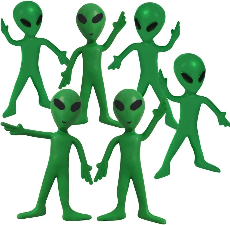 ArtCreativity Bendable Alien Figures, (Set of 12) Flexible Men, Birthday Party Favors for Boys and Girls, Stress Relief Fidget Toys for Kids and Adults, Goody Bag Stuffers, Piñata Fillers