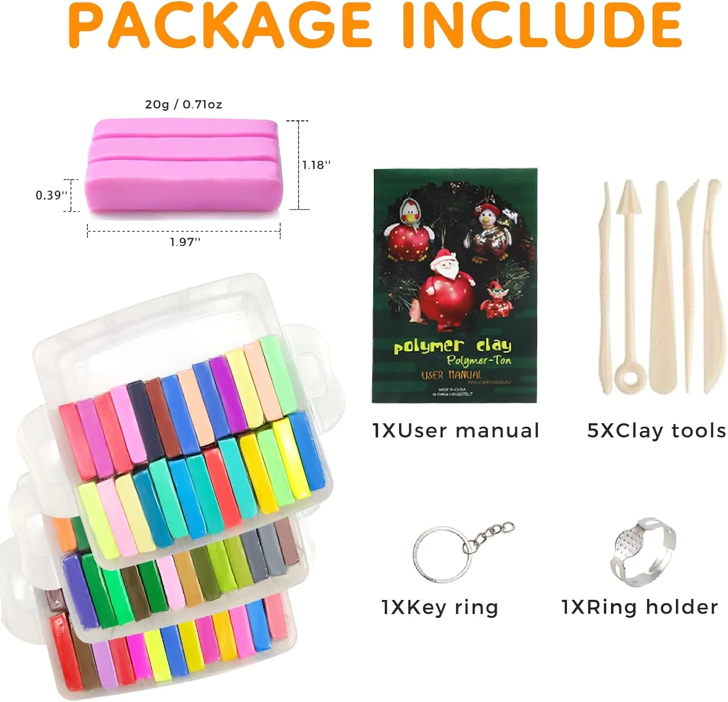 Artecho Polymer Clay, 82 Colors Modeling Clay for Kids, Christmas Earring Making Kit with Sculping Tools, Sculpey Clay Kit for Christmas Gifts