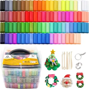 Artecho Polymer Clay, 82 Colors Modeling Clay for Kids, Christmas Earring Making Kit with Sculping Tools, Sculpey Clay Kit for Christmas Gifts