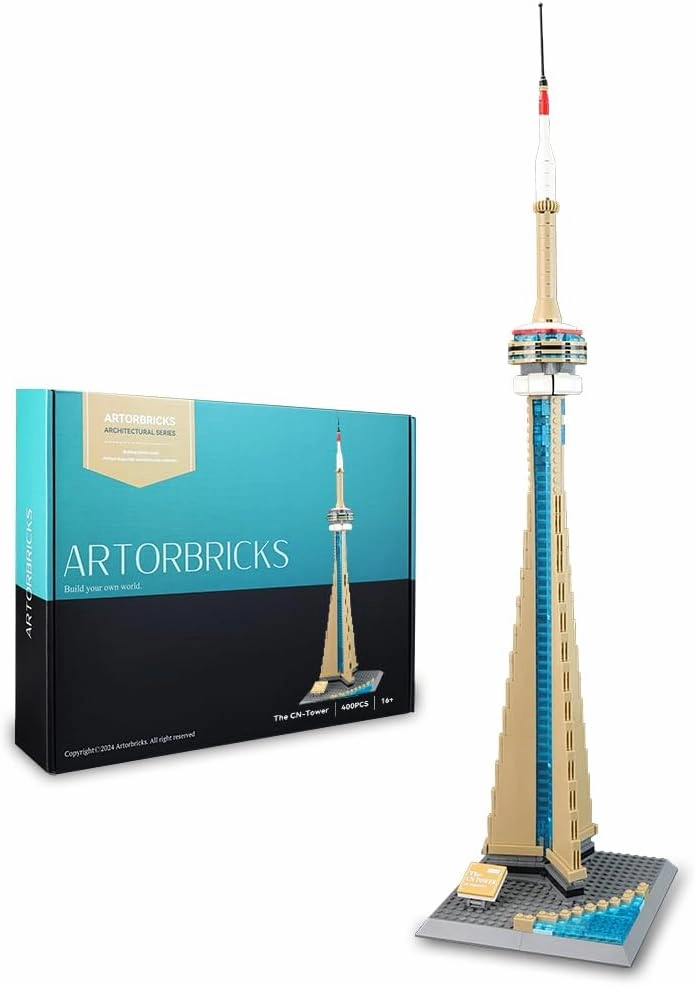 ArtorBricks CN Tower Model Building Kit – 400-Piece Premium Architectural Set, Compatible with Major Brands, Detailed Landmark Replica for Collectors & Hobbyists (28” Tall, 6.9” Base)