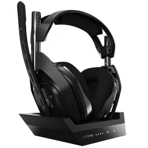ASTRO Gaming A50 Wireless Headset   Base Station Gen 4 - Compatible With PS5, PS4, PC, Mac - Black/Silver