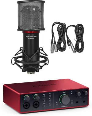Audiosavings Bundle: Scarlett 16i16 4th Gen 24-bit 192 kHz USB Audio Interface Bundle with Rockville RCM SR Studio/Recording Condenser Microphone with Samsung Capacitors (2 Items)