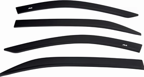 Auto Ventshade [AVS] Low Profile Rain Guards for 2005 - 2015 Toyota Tacoma Double Cab | Window Vent Visors, 4 pcs. - Matte Black | 774048