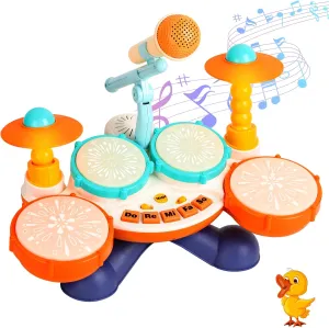 Baby Drum Set, Kid Drum Set for Toddlers 1-3, Baby Toys for 1 Year Old Boy Girl Gifts with Microphone Toddler Drums 12 18 Months 1 2 3 Birthday Gifts