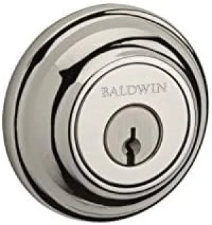 Baldwin Reserve Dctrd141 Double Cylinder Traditional Round Deadbolt Bright Nickel Finish