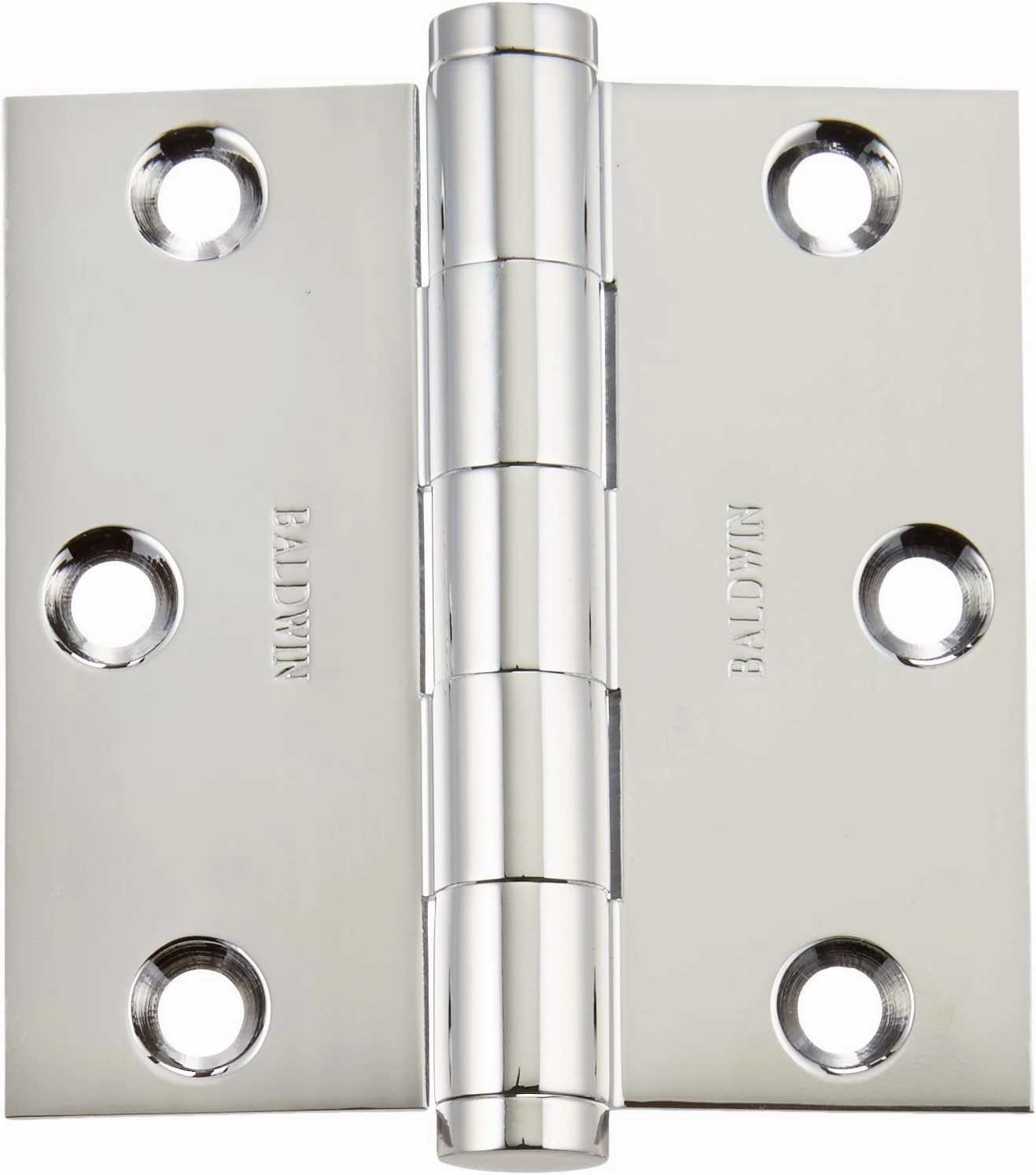 Baldwin 1030260I Square Mortise Hinge, Bright Chrome