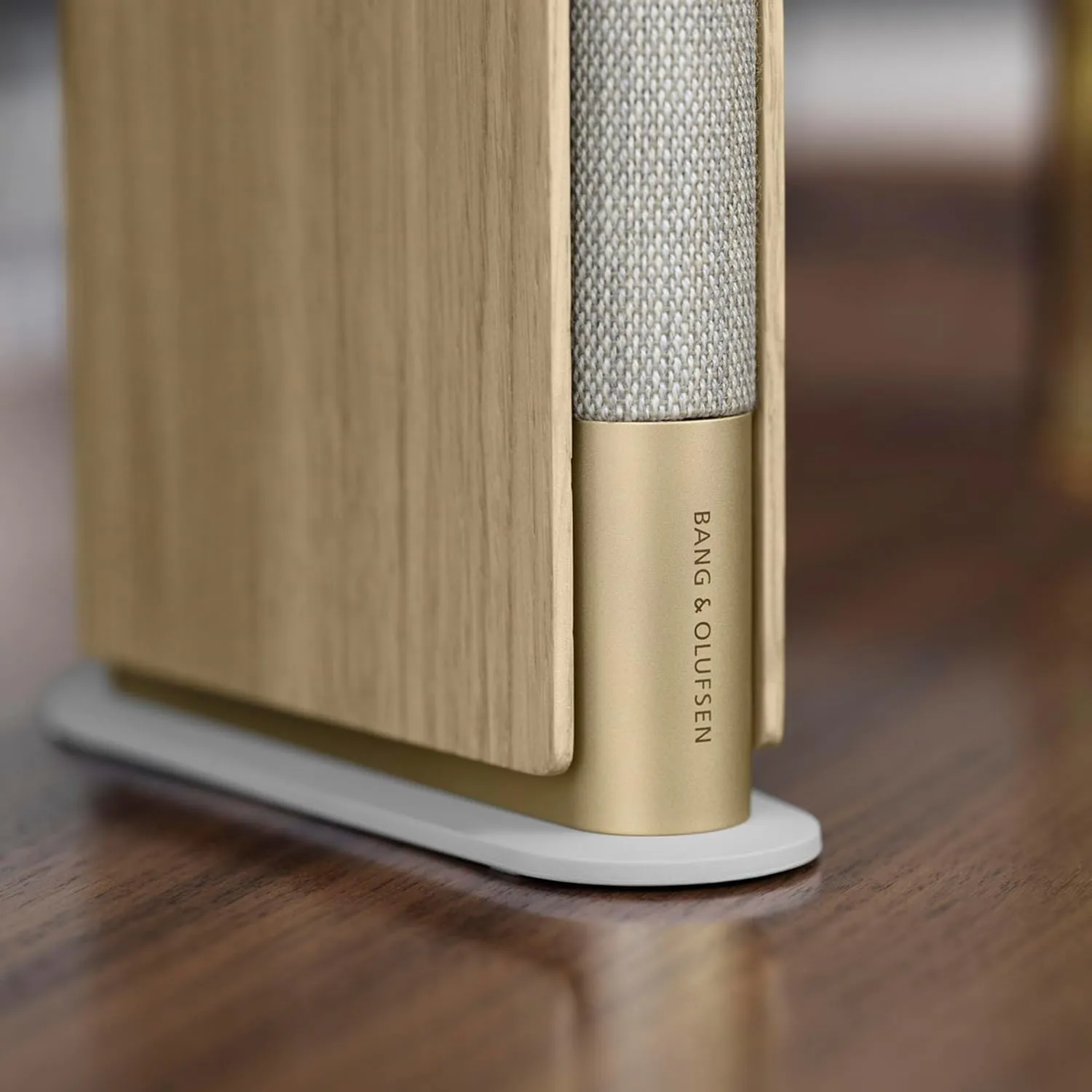 Bang & Olufsen Beosound Emerge Bookshelf Wi-Fi Speaker, Gold Tone/Light Oak