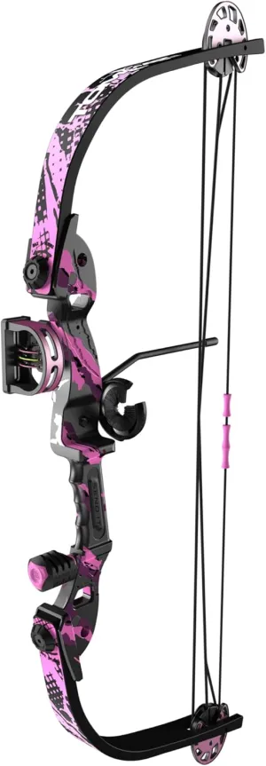 Barnett Tomcat Youth Compound Bow, Right-Handed Bow for Young Archers 8 , 17-22lb Draw Weight, 18-22in Draw Length, with 3 Pin Fiber Optic Sight, 2 Arrows, Attached Quiver
