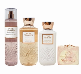 Bath & Body Works Pure Wonder Trio Gift Set Bundle - Fragrance Mist - Shower Gel and Body Lotion - with a Himalayan Salts Springs Bar Soap - Full Size