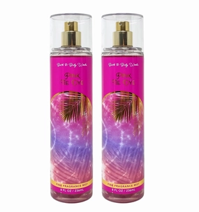 Bath and Body Work Pink Tie Dye 2 Piece Fine Fragrance Mist Gift Set Bundle - 8 fl oz / 236 mL each
