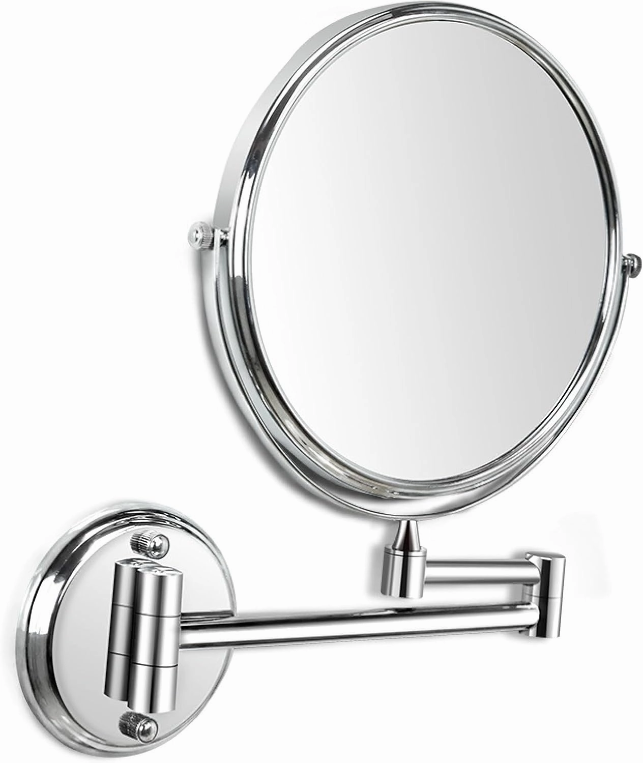 Bathroom Mirror Make-up Mirror Folding Telescopic Beauty Mirror Dressing, 6 inch Bright Silver Makeup Mirror