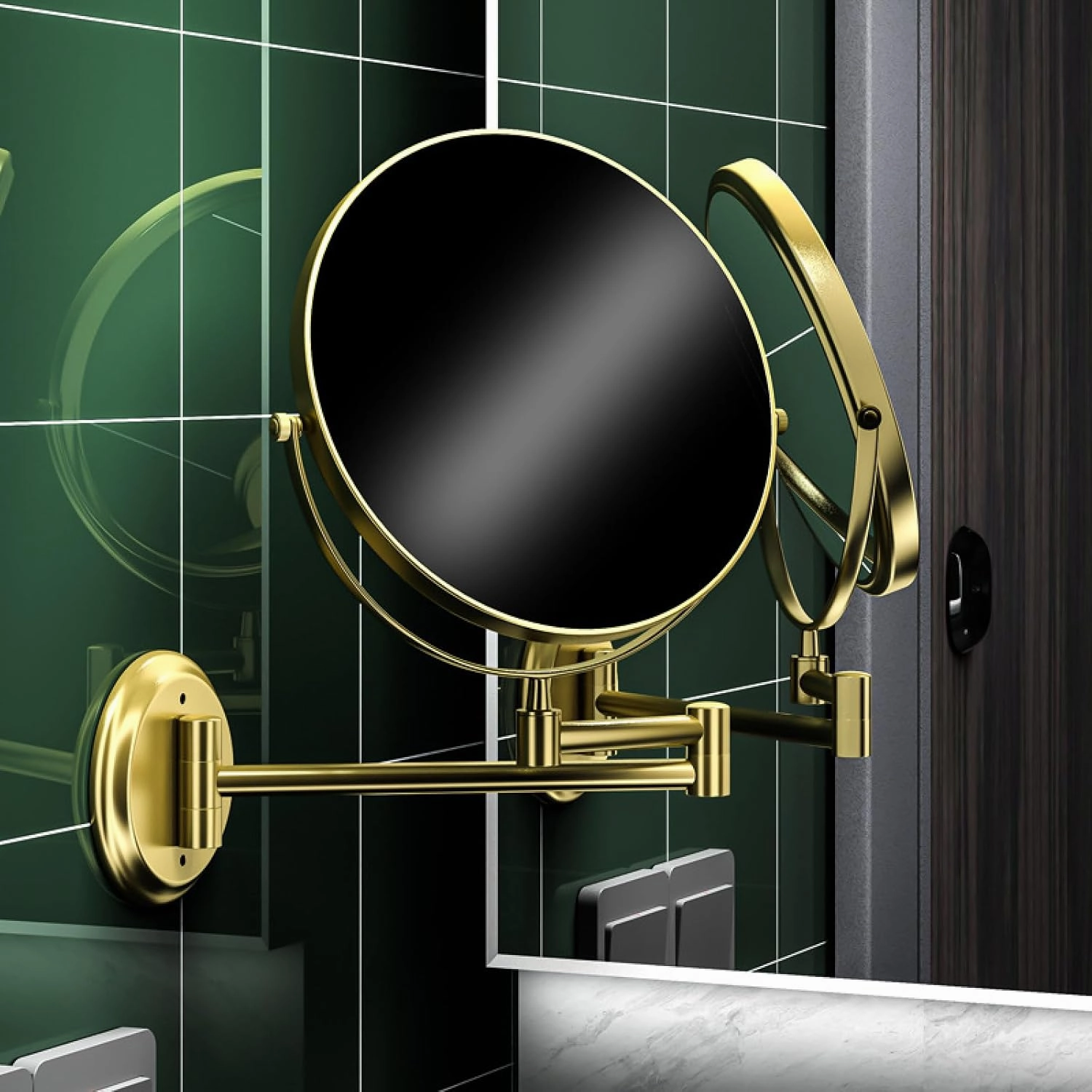 Bathroom Mirror Make-up Mirror Folding Telescopic Beauty Mirror Dressing, 6 inch Bright Silver Makeup Mirror