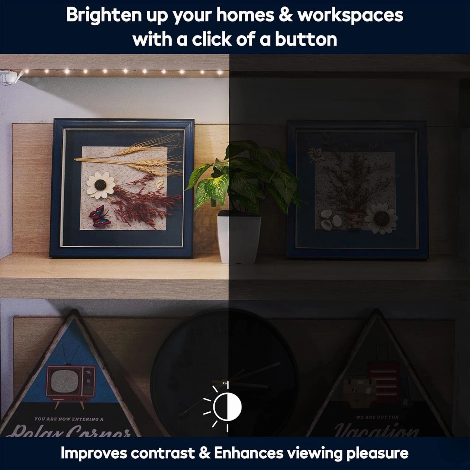 Battery Powered LED Strip Lights, 3 Pack 40 Inch Battery Operated LED Strip Lights for Shelves and Under Cabinet Indoor Use, Cordless LED Light Strips Warm White 2700K