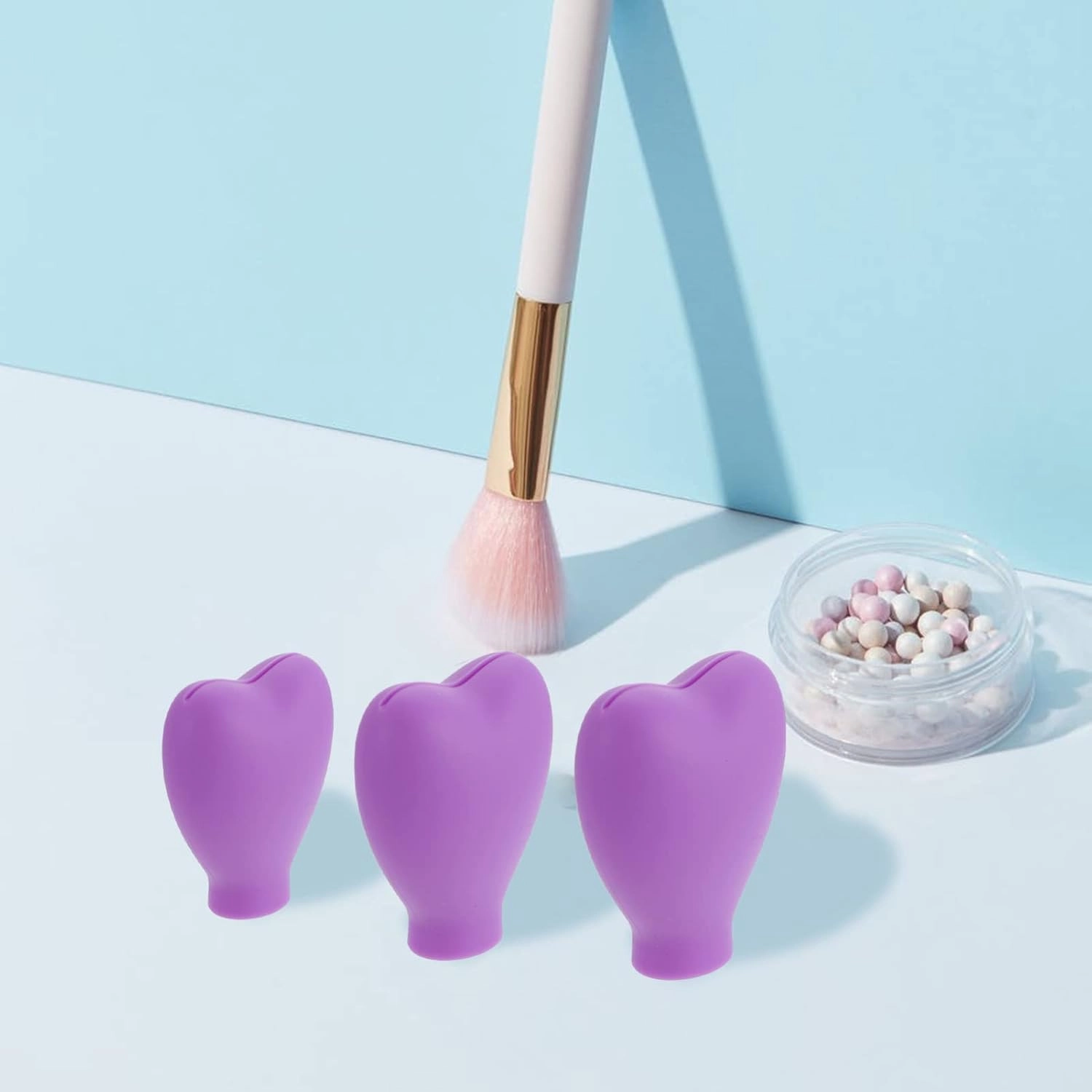 Beaupretty 30pcs Makeup Brush Silicone Protective Caps for Makeup Brushes Practical for Storage Fits Various Portable Design