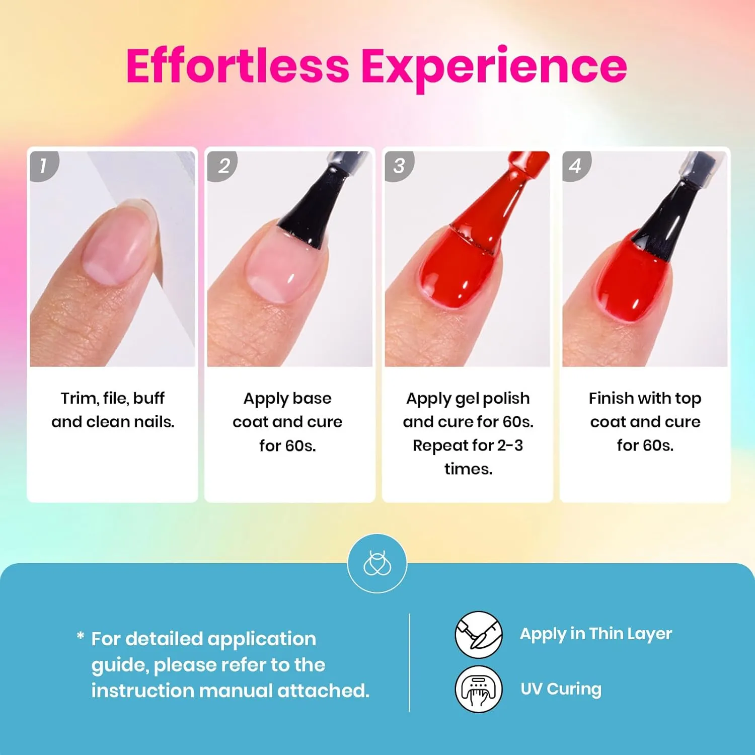Beetles Summer Gel Nail Polish Set - Neon Bright Colors Red Hot Pink Glitter Gel Polish Kit 20pcs with Base Top Coat Soak Off Uv Led Nail Gifts for Women
