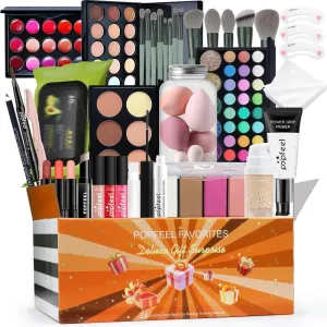 Beginner Makeup Kits, Makeup Present Set,Multipurpose Womens Makeup Sets Eyeshadow Palette Blushes Lipstick Brushes, Easy to Carry