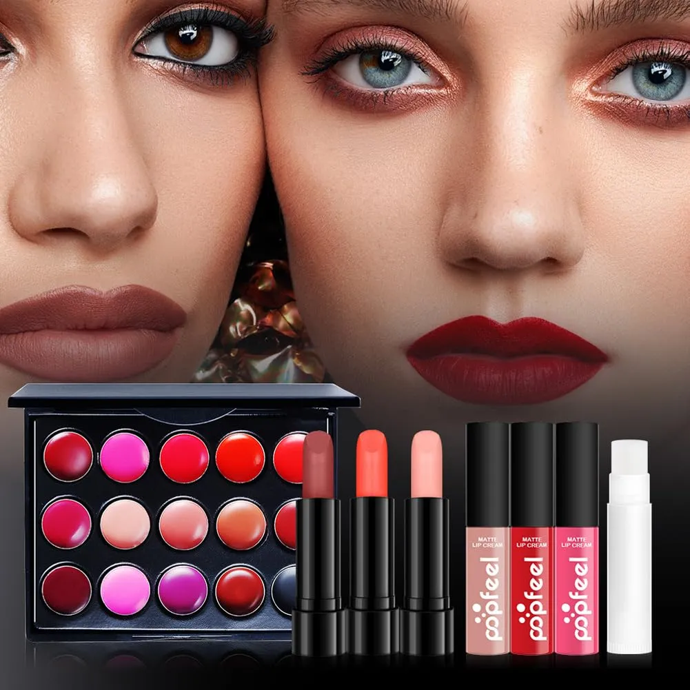 Beginner Makeup Kits, Makeup Present Set,Multipurpose Womens Makeup Sets Eyeshadow Palette Blushes Lipstick Brushes, Easy to Carry