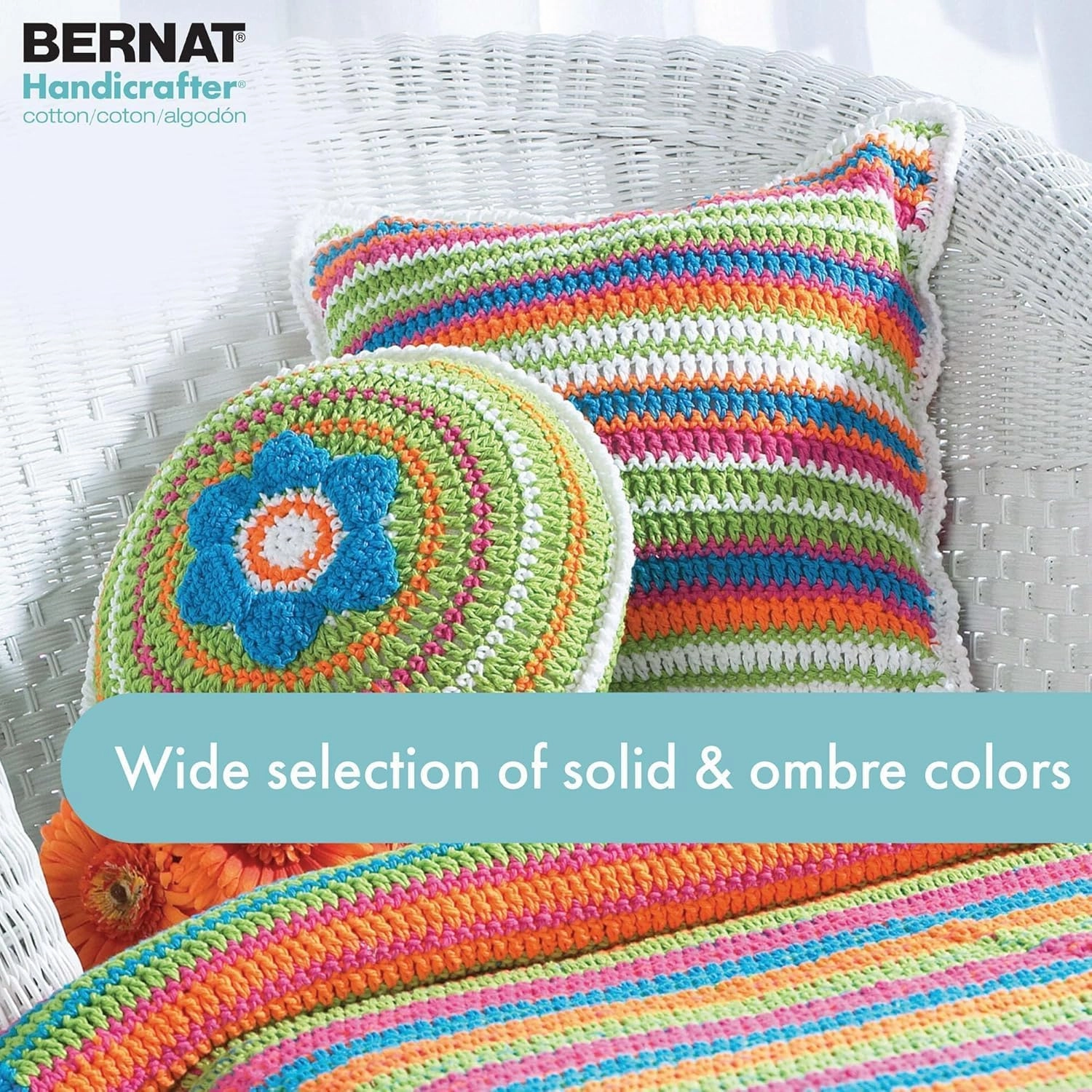 Bernat Handicrafter Cotton Yarn, Gauge 4 Medium Worsted, Sonoma Print
