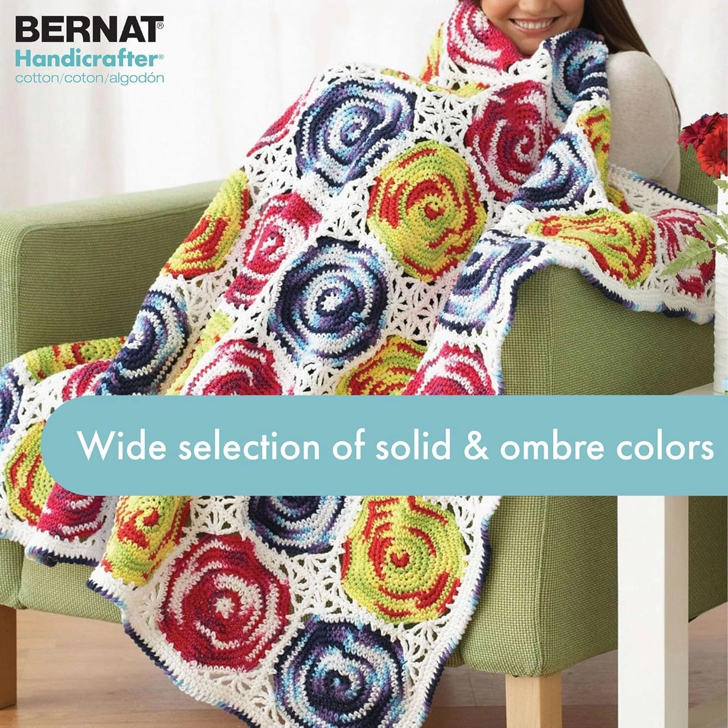 Bernat Handicrafter Cotton Yarn, Gauge 4 Medium Worsted, Sonoma Print
