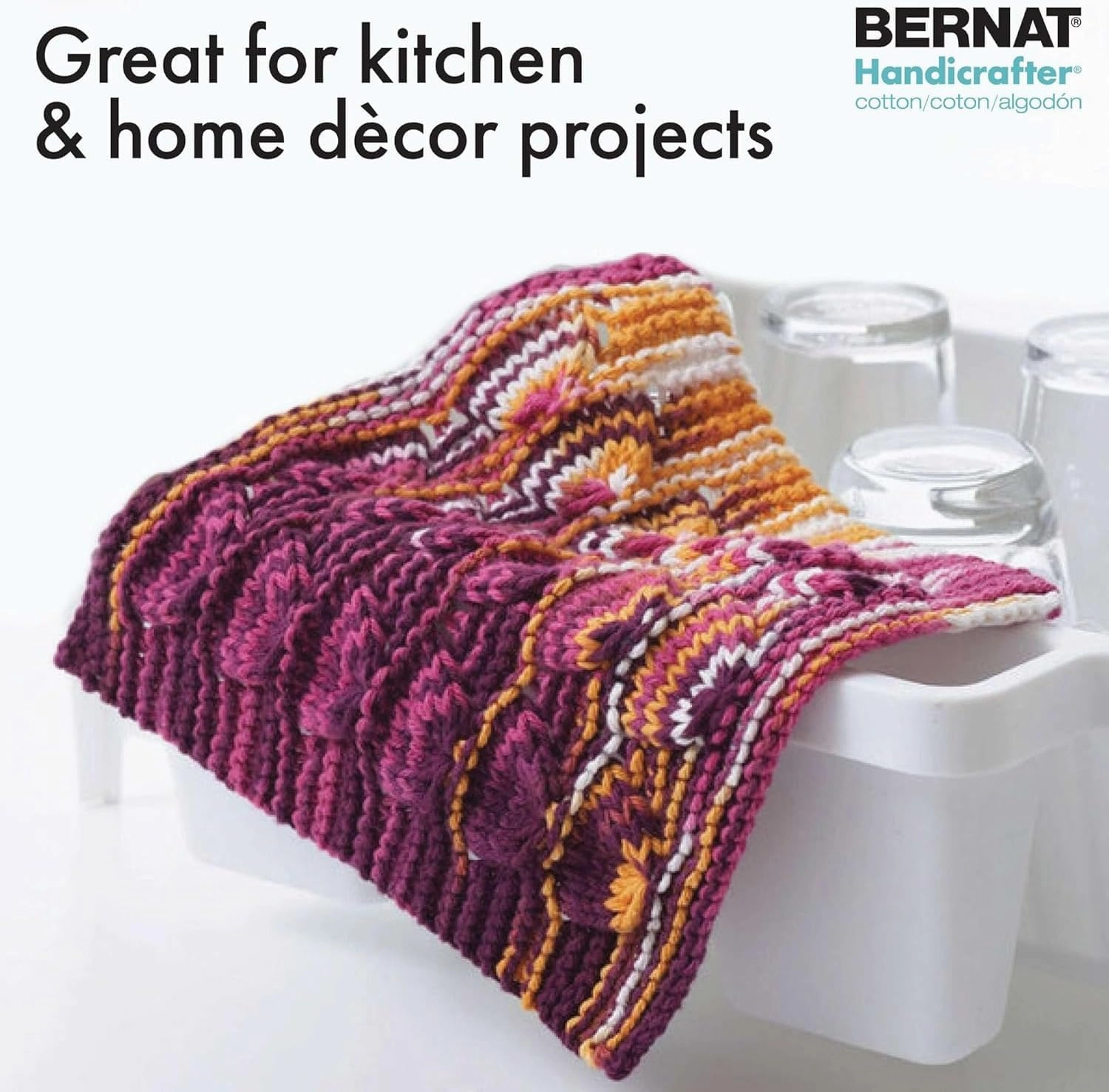 Bernat Handicrafter Cotton Yarn, Gauge 4 Medium Worsted, Sonoma Print